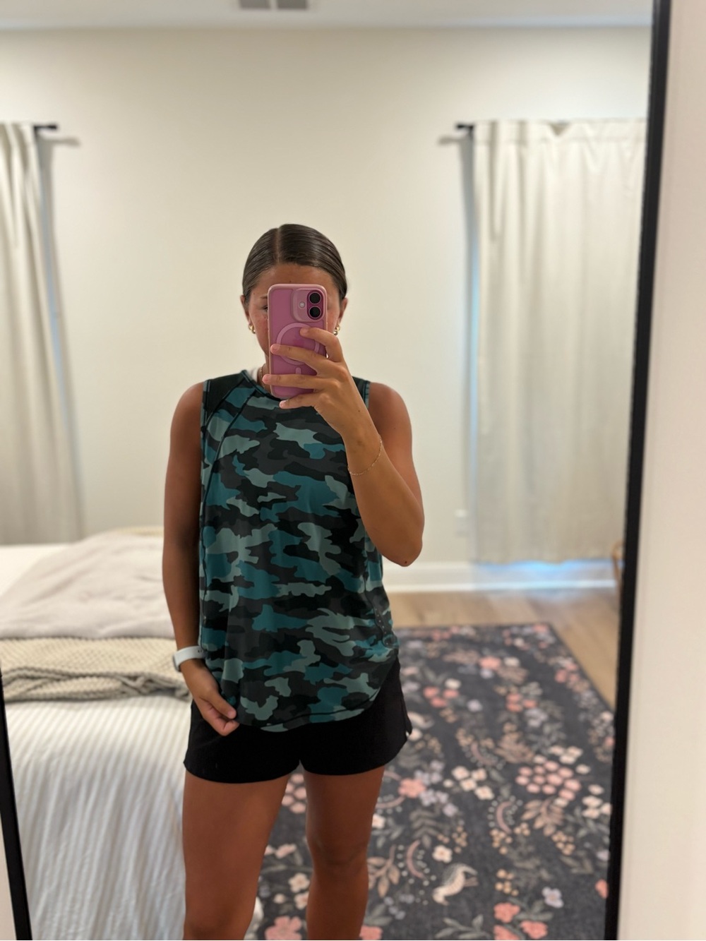 Lululemon Sculpt Tank in Heritage 365 Camo Tidewater Teal Multi/Rainforest Green
